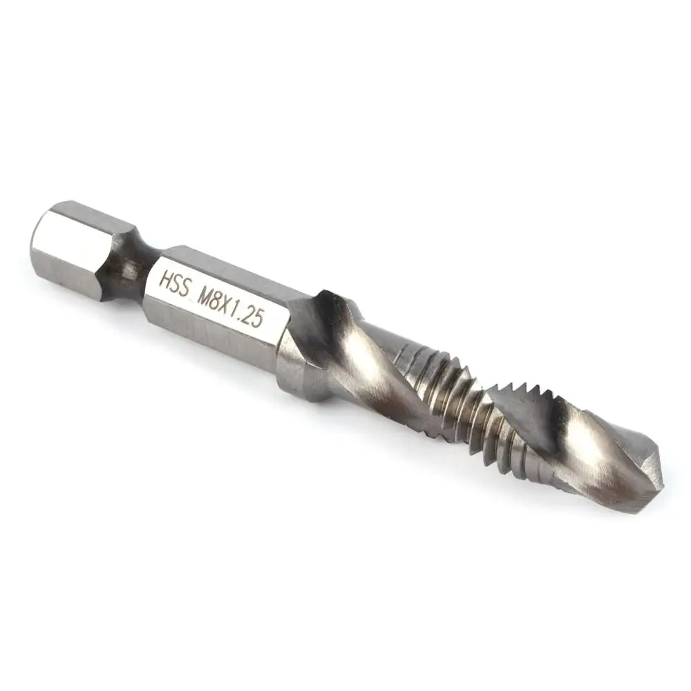 

ANENG 59mm M8 HSS 1/4" Hex Shank Drill & Tap Taper Drill Bits Power Tool Part