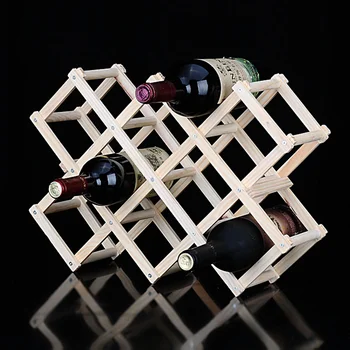 

Folding wood wine rack wine bottle holder Storage Organizer beer wisky Holder Display wine stand bar Accessories home decor