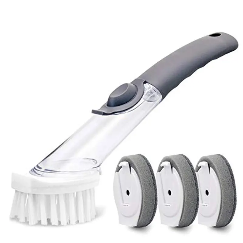

Dishes Sponge Brushs Cleaning Brush Set Automatically Add Liquid Creative Tablewares Wash Tool Set Durable Kitchen Long Handle