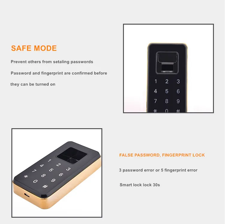 Biometric Fingerprint Electric Keyless Keypad Cabinet Lock-3