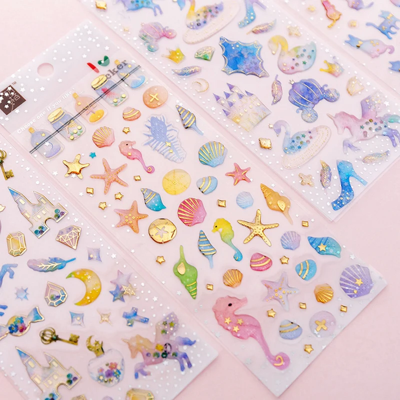 

1 pcs/lot Dream childhood Crystal transparent sticker decoration DIY album diary scrapbooking label sticker