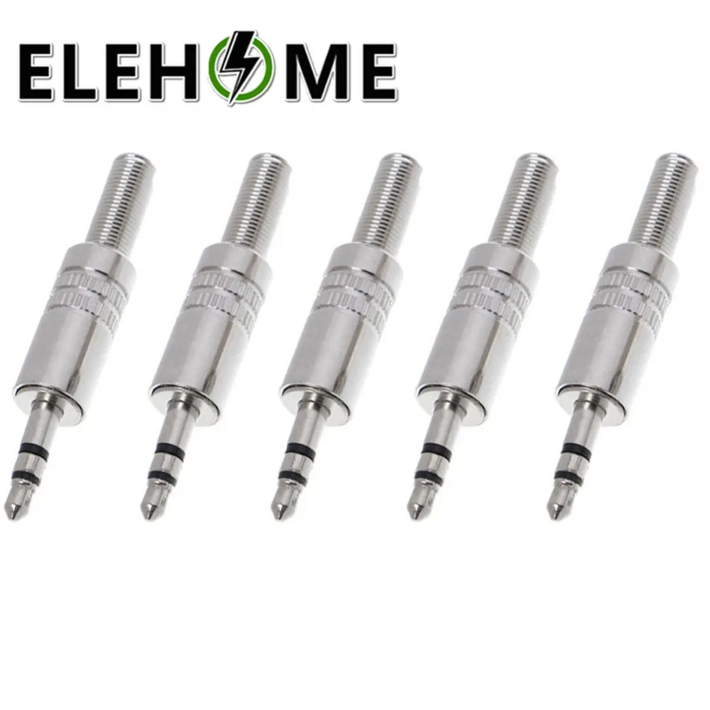 

1/3/5pcs 3.5mm Microphone Plug Connector Stereo Metal 3 Poles Plug&Jack Adapter With Spring Solder Wire Terminal R06 XF30
