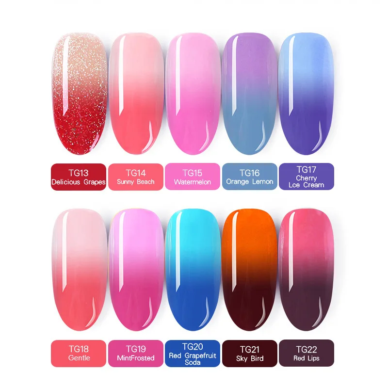 BORN PRETTY Thermal Nail Gel 6ml Temperature Color Changing Varnish Soak Off Nail Art UV LED Gel La