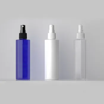 

30pcs 200ml clear/white/blue Perfume spray bottle empty fine mist PET bottles container with pump cosmetic container bottles
