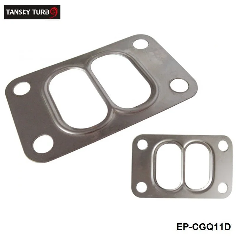 TANSKY -10PCS/LOT  T3 T34 T35 T38 Twin Entry Divided Turbo Manifold Turbine Inlet Gasket 304 Stainless Steel EP-CGQ11D