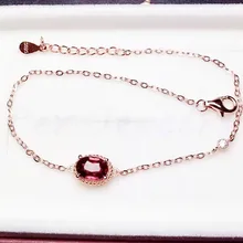 Натуральный пироп браслет цепочка натуральный настоящий pyrope 925 серебро 1ct драгоценный камень ювелирные изделия# M18090405