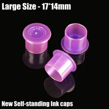 1000 шт. Фиолетовый чернила татуировки чашки 17*14 большой Размеры Пластик одноразовые самостоятельного чернила татуировки pigmanet Caps питания