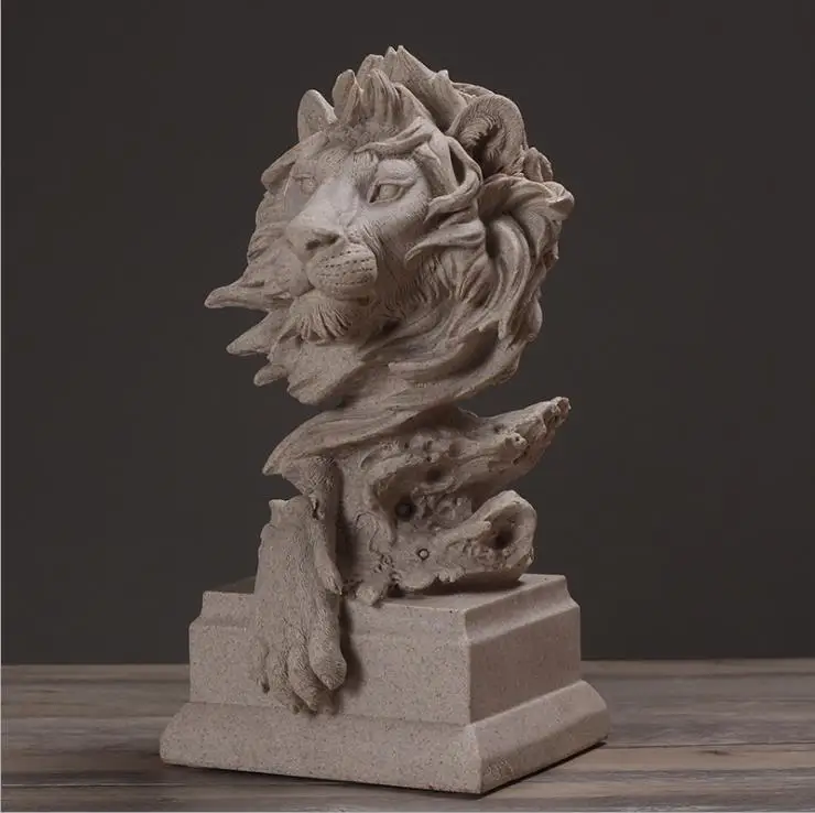 Nordic modern minimalist lion sculpture animal art decorations /Resin lion statue home