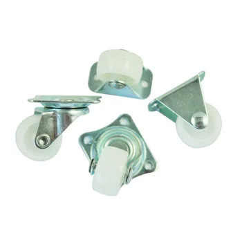 

Hot sale in stock New 4 Pcs Practical 1" Plastic Wheel Rectangle Top Plate Fixed Swivel Caster Set