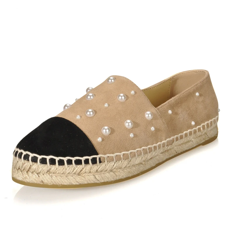 

FITOW Women's Shoes Brand Female Espadrilles Women Loafers New Fashion Comfortable Seasons pearls Ladies Shoes Women Creepers