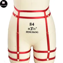 Женский сексуальный готический Пояс для ног, эластичный пояс для тела, готическое нижнее белье для бондажа, жгут для танцев на шесте, красная Свадебная подвязка