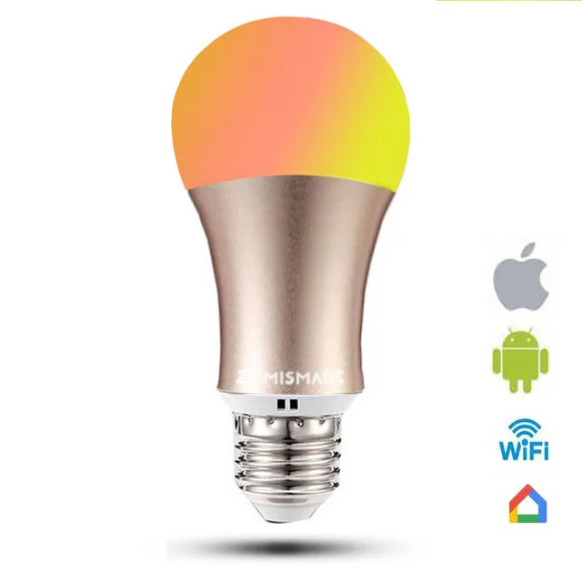 Rgb Light Bulb Work With Google Home Dimmable E26 E27 Smart Lamp 6w Rgb Light Bulb Work With Google Home Dimmable E26 E27 Smart Lamp 6w Color Changing Via Wifi Control White Available