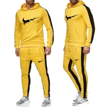 New 2019 Brand Tracksuit Fashion Men/Women Sportswear Two Piece Sets All Cotton Fleece Thick hoodie+Pants Sporting Suit