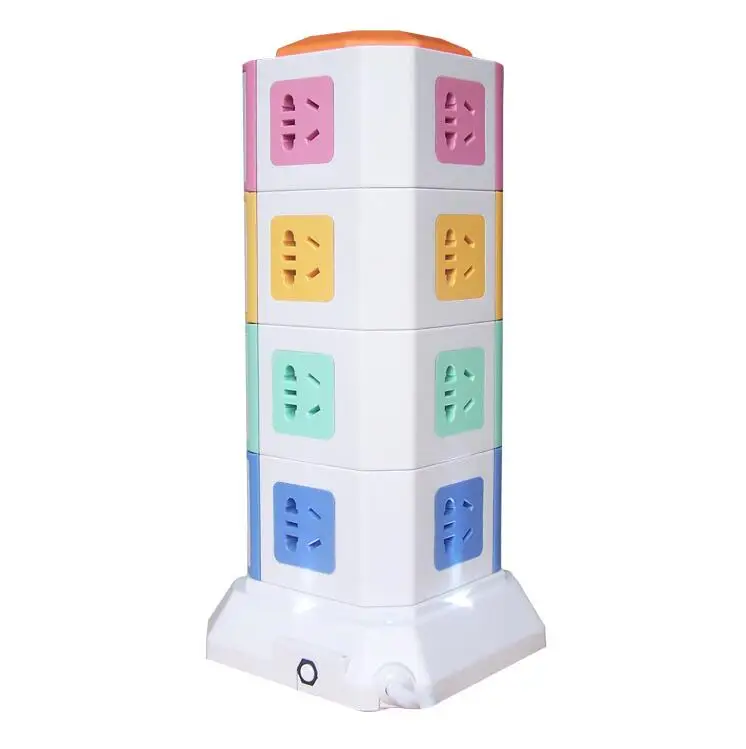 

2018 new vertical universal socket Bluetooth speaker radio U-disk Player charger thunder fire colorful adapter 2.1A USB outlet