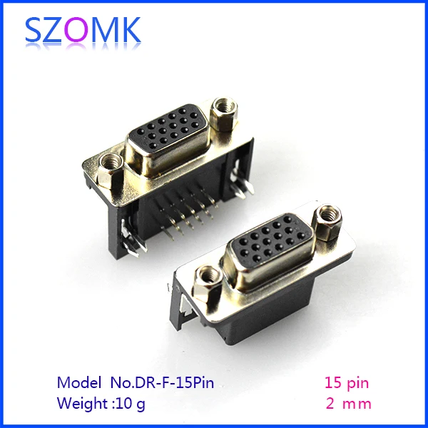 

10 pcs, Black color DB Female 15 Pin Right Angle Plug Jack DB Connector