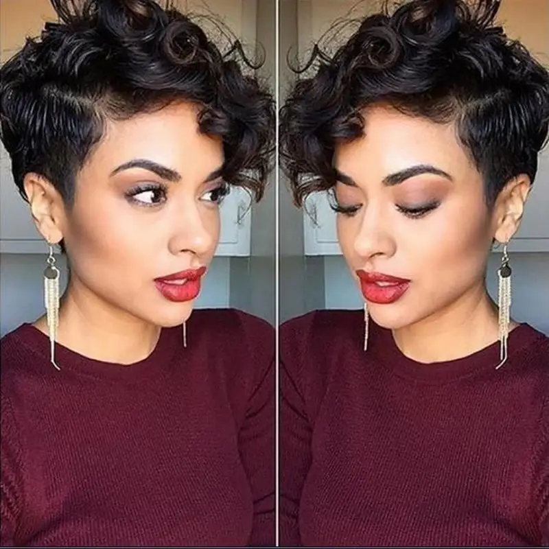 

African Curly Hair Wig Women Short Front Curly Short Hair Wigs Hairnet Hairstyle Synthetic Hair Wigs Black Styling Tools