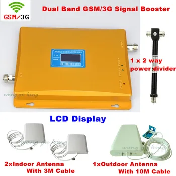 

Full Set Cover 2 ROOM GSM 900 WCDMA 3G 2100 Signal Repeater Cell Phone Signal Booster Log Periodic Antenna + Celling Antenna