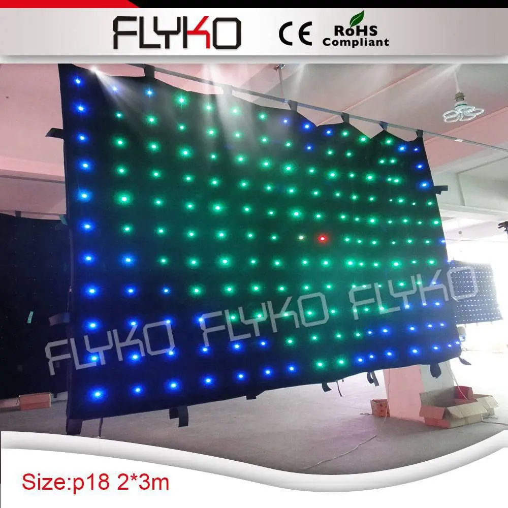 Free shipping stage used led curtain display video screen 2x3m P180mm party tv show