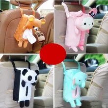 Милая домашняя автомобильная коробка для салфеток держатель мультфильм животное портативная подвесная коробка из ткани для путешествий ребенка