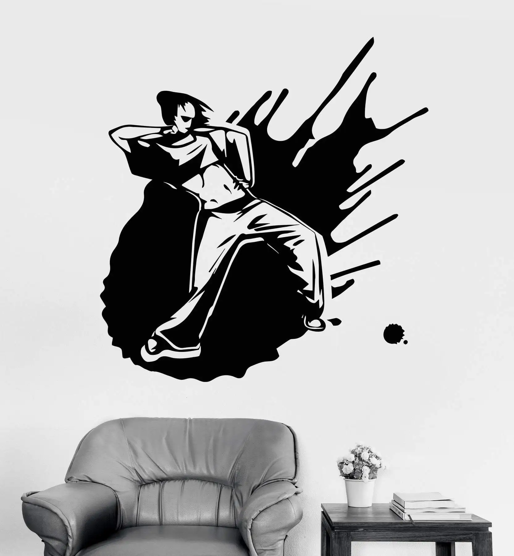 

Wall Vinyl decals hip-hop girls nightclub music street dance stickers, home living room dance hall fashion trend decoration TW11