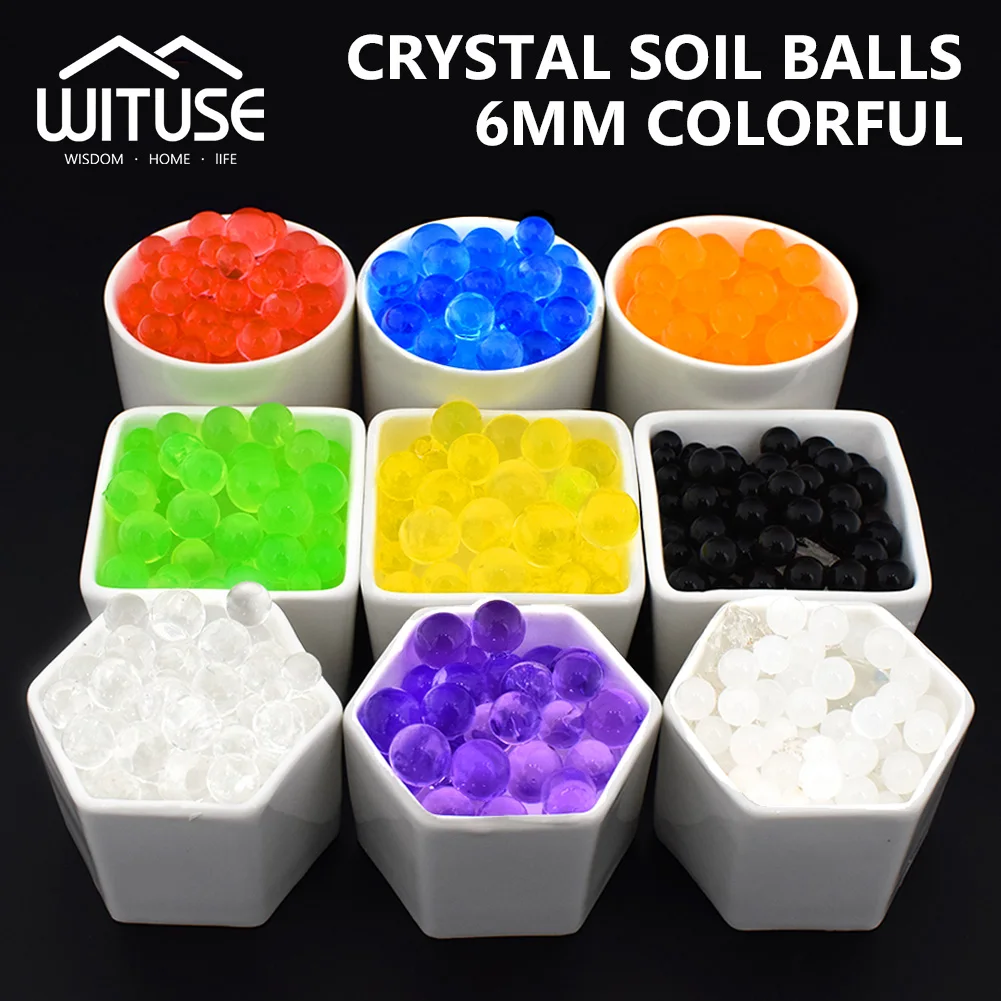 

WITUSE 10000Pcs/Lot Water Beads Pearl Shaped Crystal Soil Water Beads Mud Grow Magic Gel Jelly Balls Wedding Home Decor Hydrogel