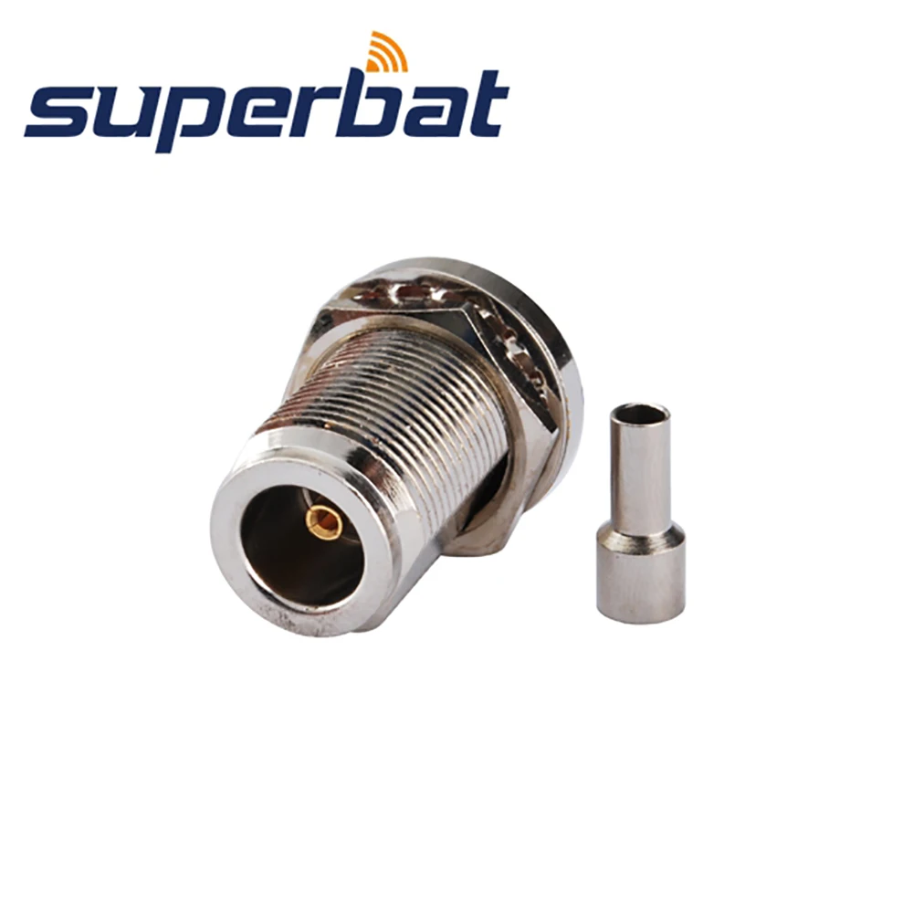 N Crimp Female Bulkhead RF Coaxial Connector for RG174 RG178 Cable