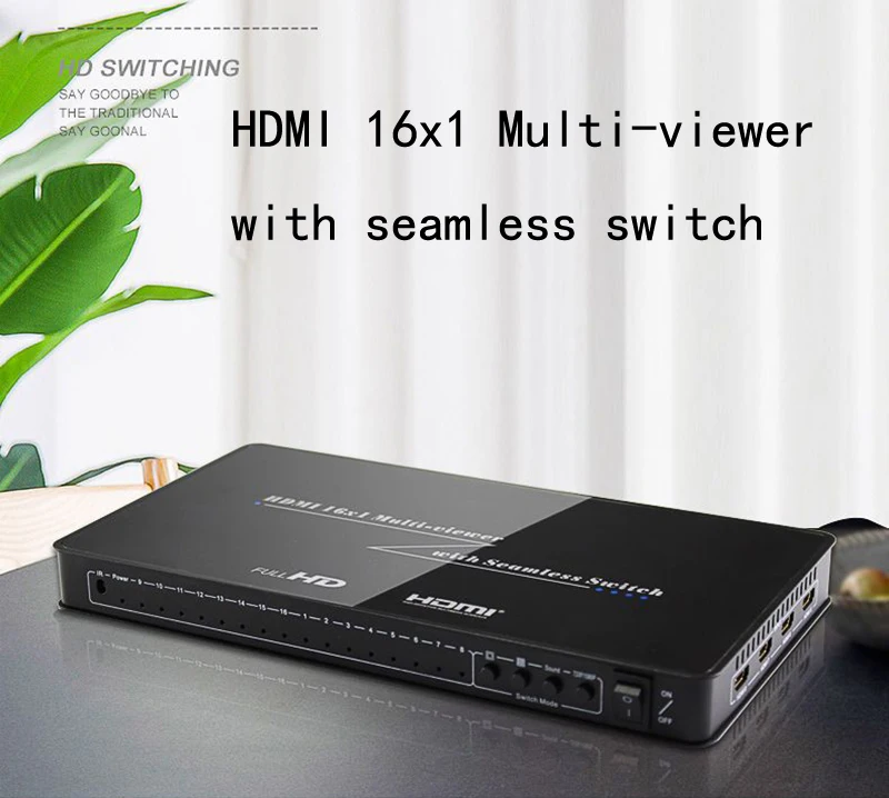 

HDMI 16x1 Multiviewer Seamless Switch HDMI Video Switcher Converter HD 1080P 4/ 8 /16 Screens TV HDTV Display 16 input 1 output