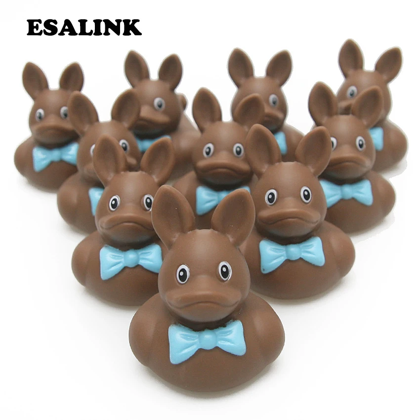 

New 2019 Creative rabbit shape brown baby bath toy rubber duck bathroom swimming float squeezing toy child gift duck