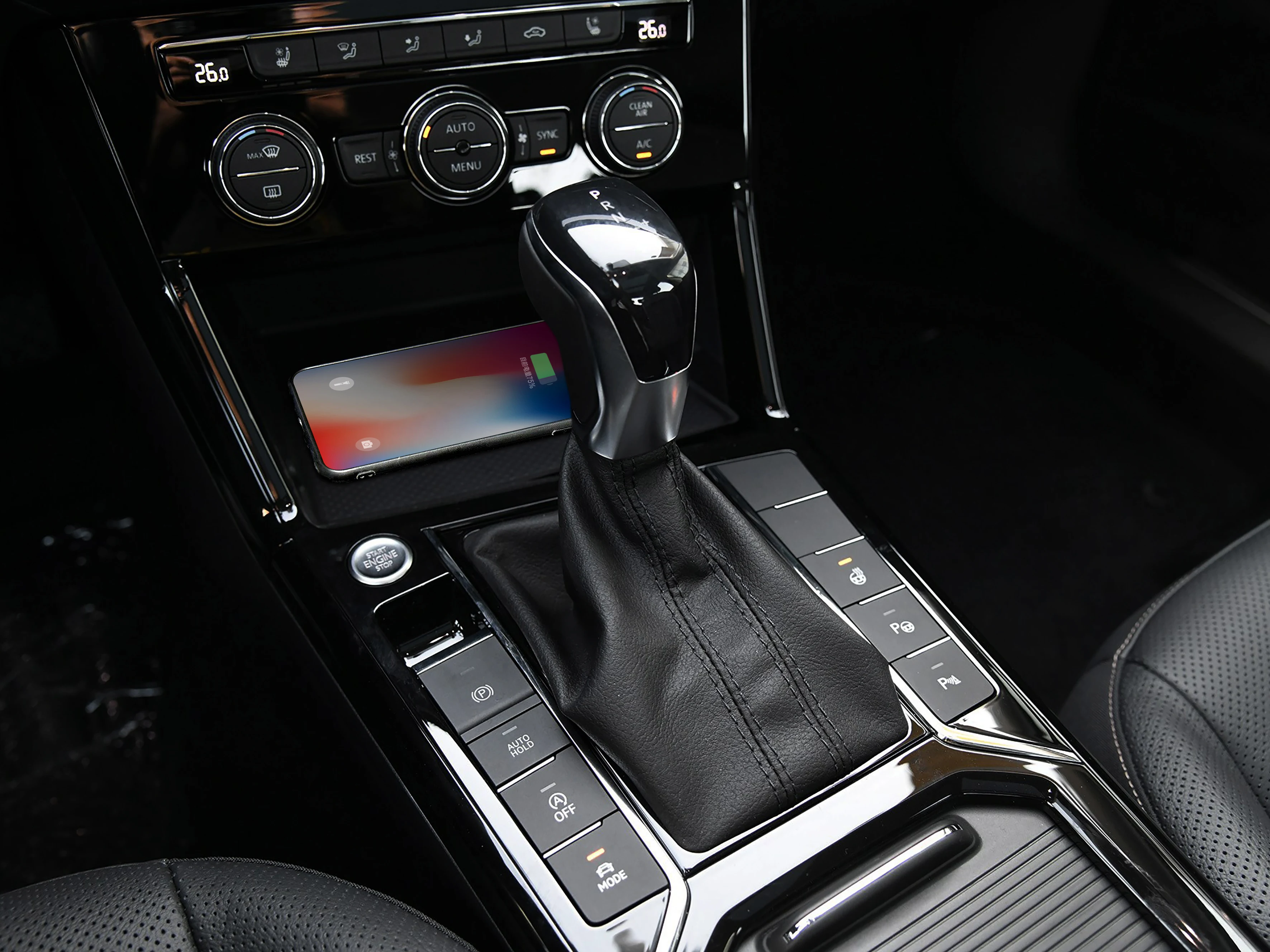 Qi автомобильное беспроводное зарядное устройство для iPhone samsung S10 S9 для Volkswagen T-Roc Teramont- Passat Phideon