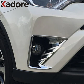 

For Toyota RAV4 RAV 4 2016 2017 Front Bumper Fog Light Trim Lamp Cover Cap Car Styling Reflective Sticker Kit Accessories