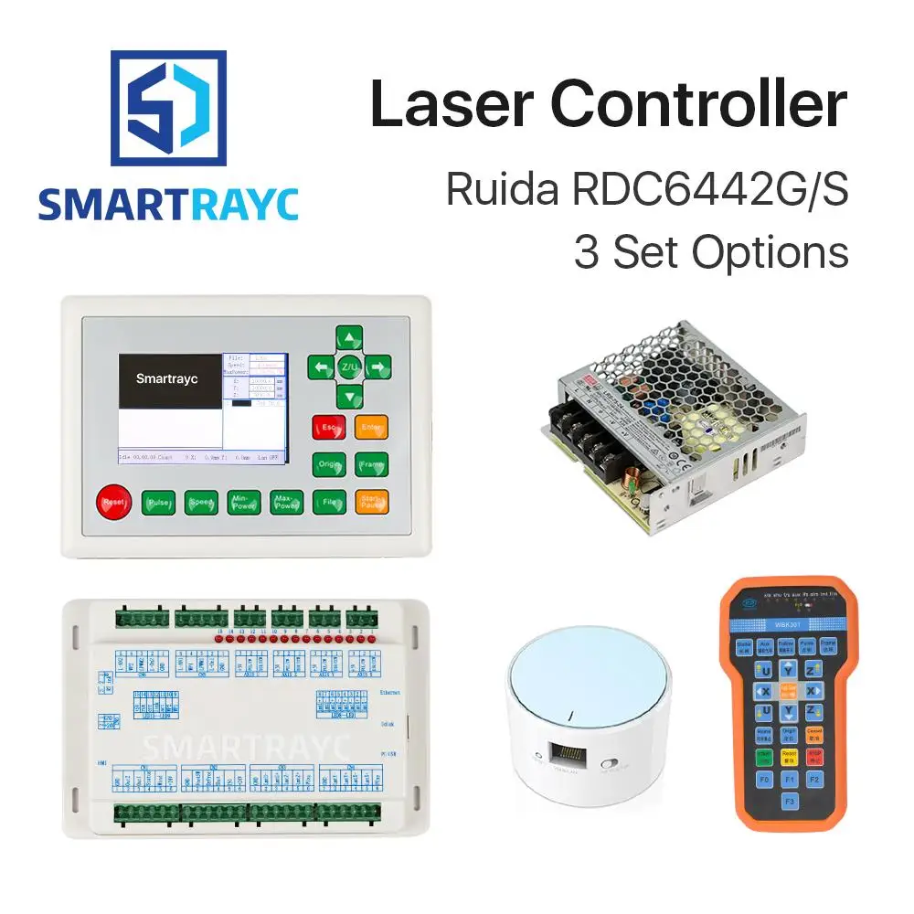 

Smartrayc Ruida RDC6442G DSP Controller + PSU / WIFI / Handle for Co2 Laser Engraving Cutting Machine