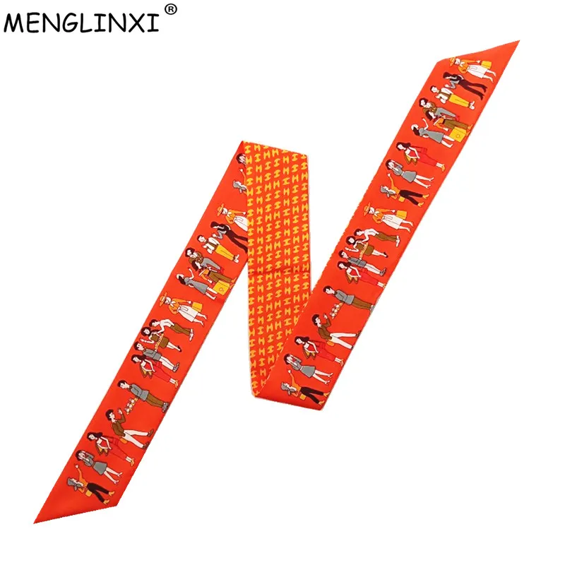 

Luxury Brand Letter Skinny Silk Scarf Multi-function Bag Scarves For Women 2019 New Fashion Head Scarf Wrist Towel For Ladies