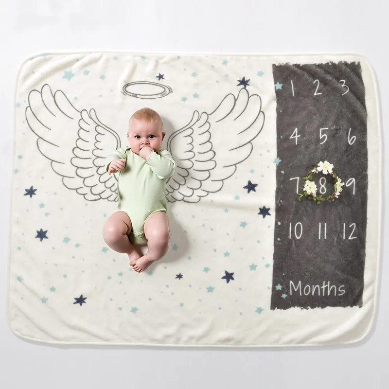 Baby Photography Props Blanket Travel Background Kids Summer Nap Quilt Photo Milestone | Дом и сад