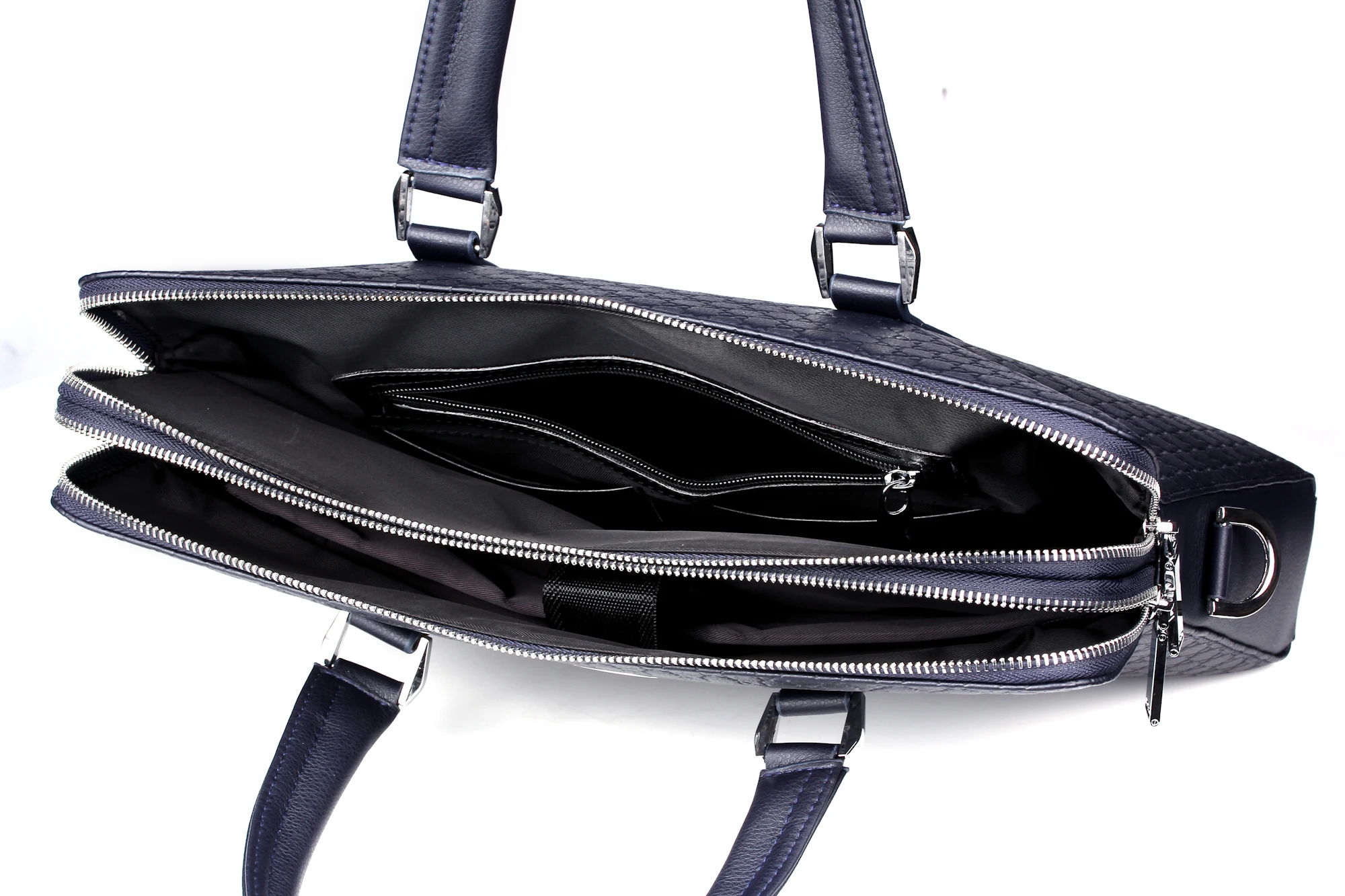 Doble capa de microfibra de cuero sintético de los hombres Maletín de negocios Casual bolso de hombro bolsa de mensajero portátil bolso de viaje - 5