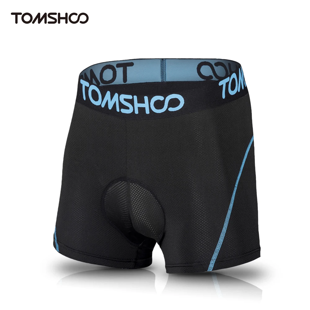 TOMSHOO Men's 3D Padded Underwear Bicycle Bike Cycling Underwear