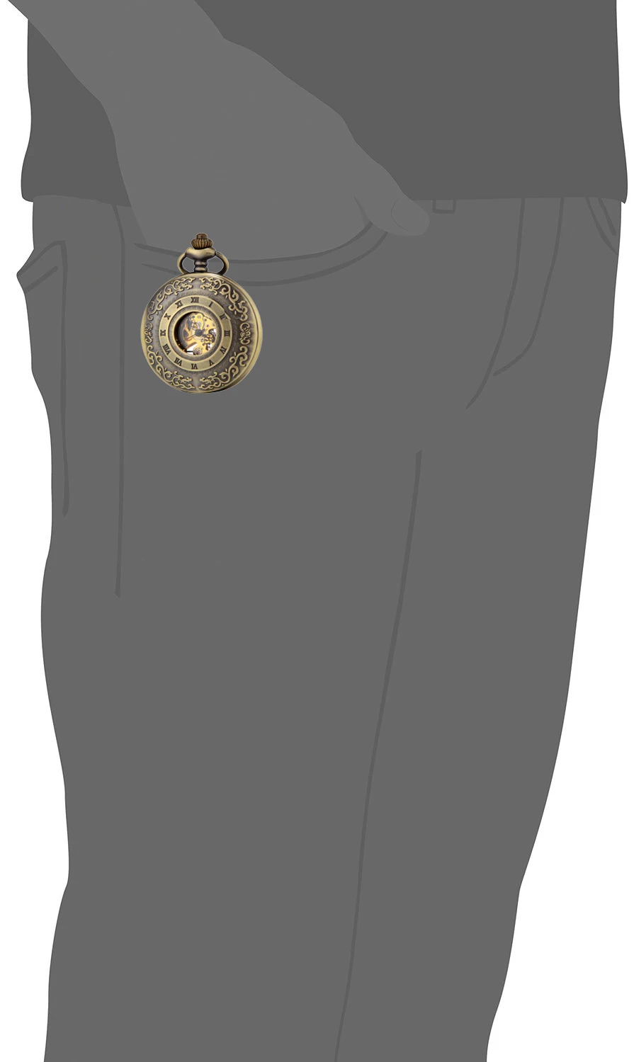 SEWOR Новый Винтаж бронзовый цветок мужские карманные часы световой Дело Механическая рука Ветер C131