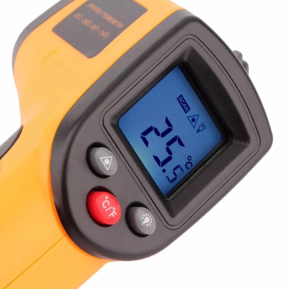 1Pcs GM320 Non-Contact Laser LCD Display IR Infrared Digital C/F Selection Surface Temperature Thermometer For Industry Home Us