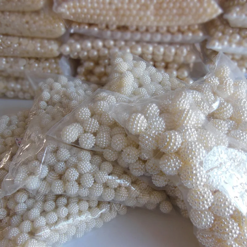 

ivory tint ABS waxberry ball pearl500g DIY originality handwork material wholesale mobile phone hairdressing essential 10mm-20mm