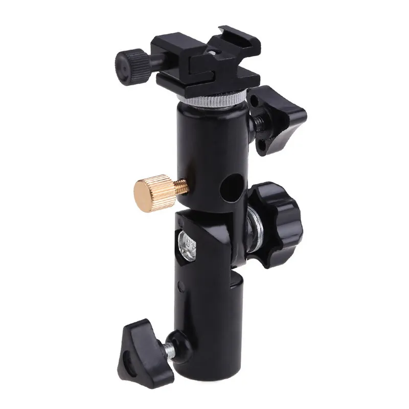 

ALLOYSEED For E Shape Flash Lamp Holder Stand Bracket Swivel Photo Photography Umbrella Photoflash Holder Studio Tilting Bracket