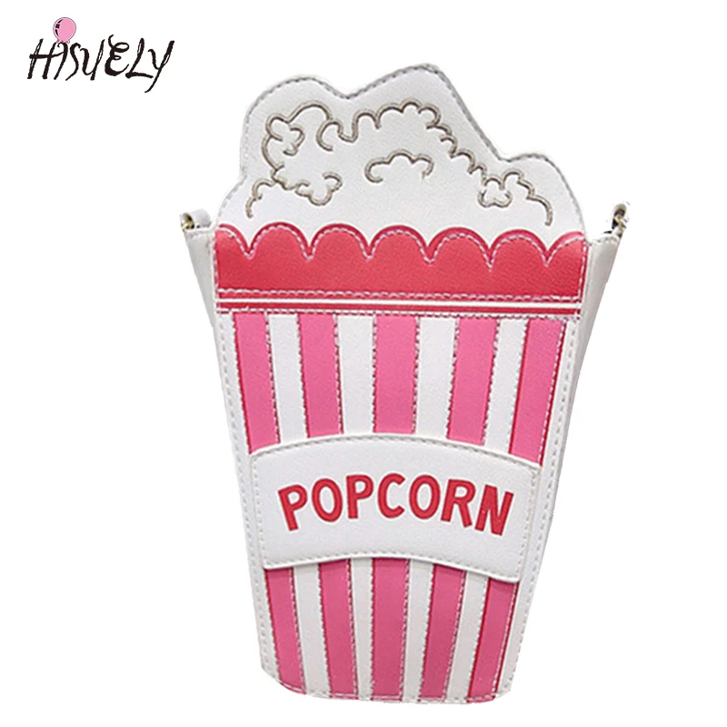 2019 New fashion personality ice cream popcorn embroidered shape chain shoulder bag messenger bag lady handbag clutch purse