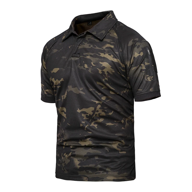 

2019 Men Camouflage quick drying Men coolmax Army Tactical Combat Short T-Shirt Military Sport Camo Camp shooter hunting Tees