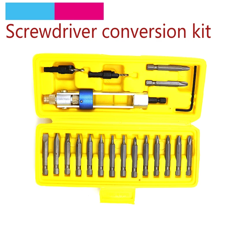 

20pcs Multifunction Swivel Head Bit Set Half Time Drill Driver Double Use Hand Screwdriver Head With Countersink Bits Wrench