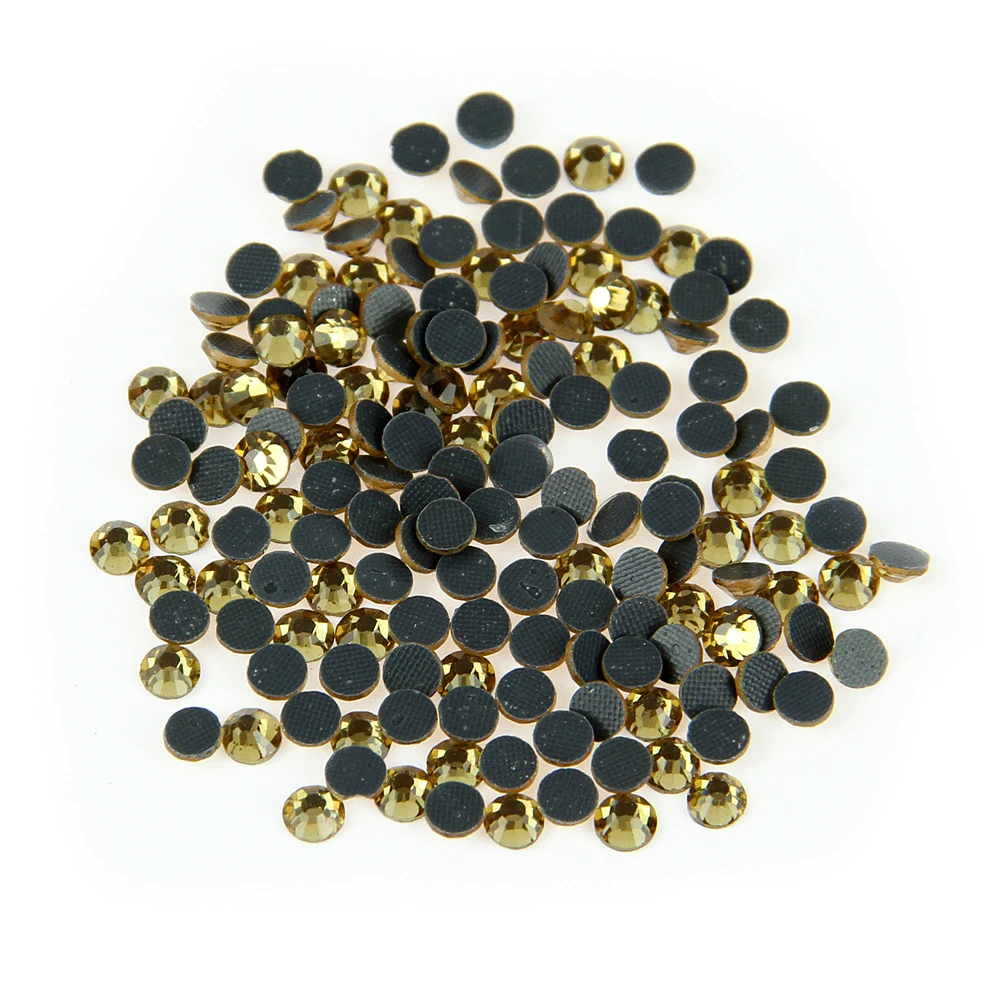 

Free Shipping SS20 5MM Lt.Topaz 1440Pcs/Bag Hot Fix Rhinestone For Wedding Dress