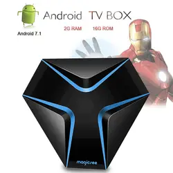 Magicsee Android ТВ Box 4 K N4 Smart телевидение IPTV Декодер каналов кабельного телевидения Android 7,1 Amlogic S905X Media Player 2G/16G 2,4G Wi-Fi Google Play