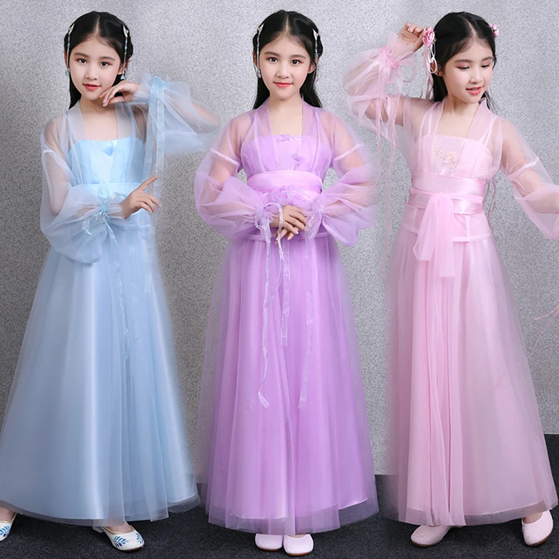 Сказочный костюм ханьфу династии Тан Китайский традиционный ханьфу древний костюм классическое платье принцессы детская одежда для детей