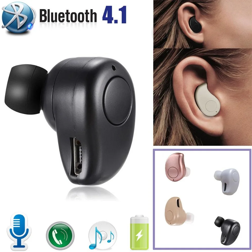 

Mini Bluetooth BT 4.1 Wireless invisible Earbud Sport Stereo Headphone Earphone Earpecie for Phone MP3 Music player