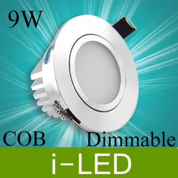 

Silver Shell Led Cob Downlights 9w dimmable led recessed down light lamp AC90-260v 12V cold white +led driver UL CE