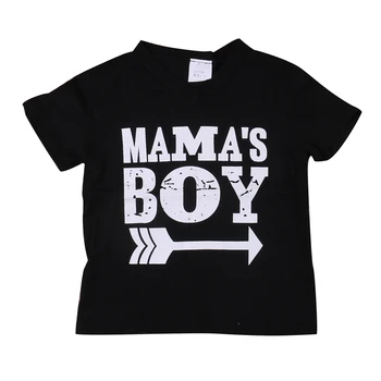 

Infant Newborn Baby Boy T Shirt Black Letter Printed O Neck Toddler Kids Short Sleeve T-shirt Tops Boys Clothes