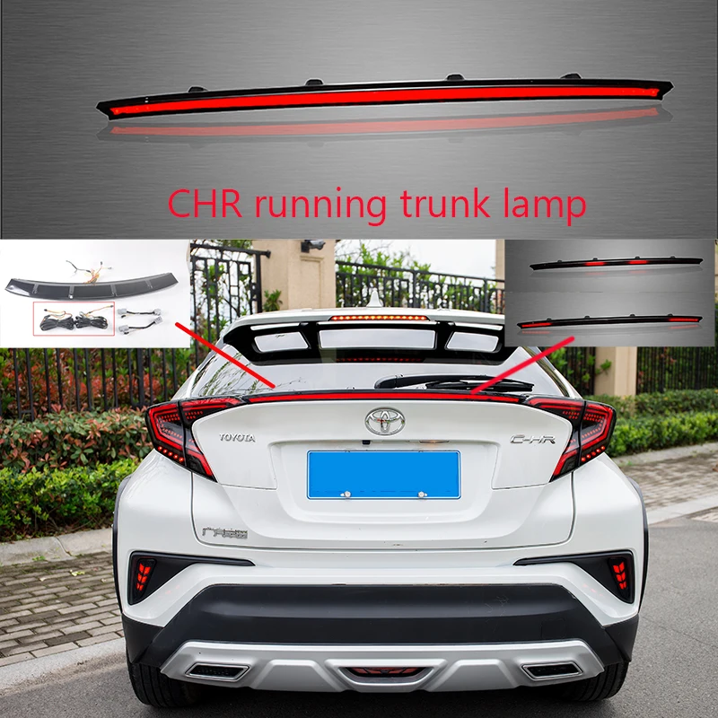 

For Toyota C-HR CHR 2017 2018 2019 ABS Plastic Unpainted Primer Color Rear Spoiler Trunk lamp with running led signal moving