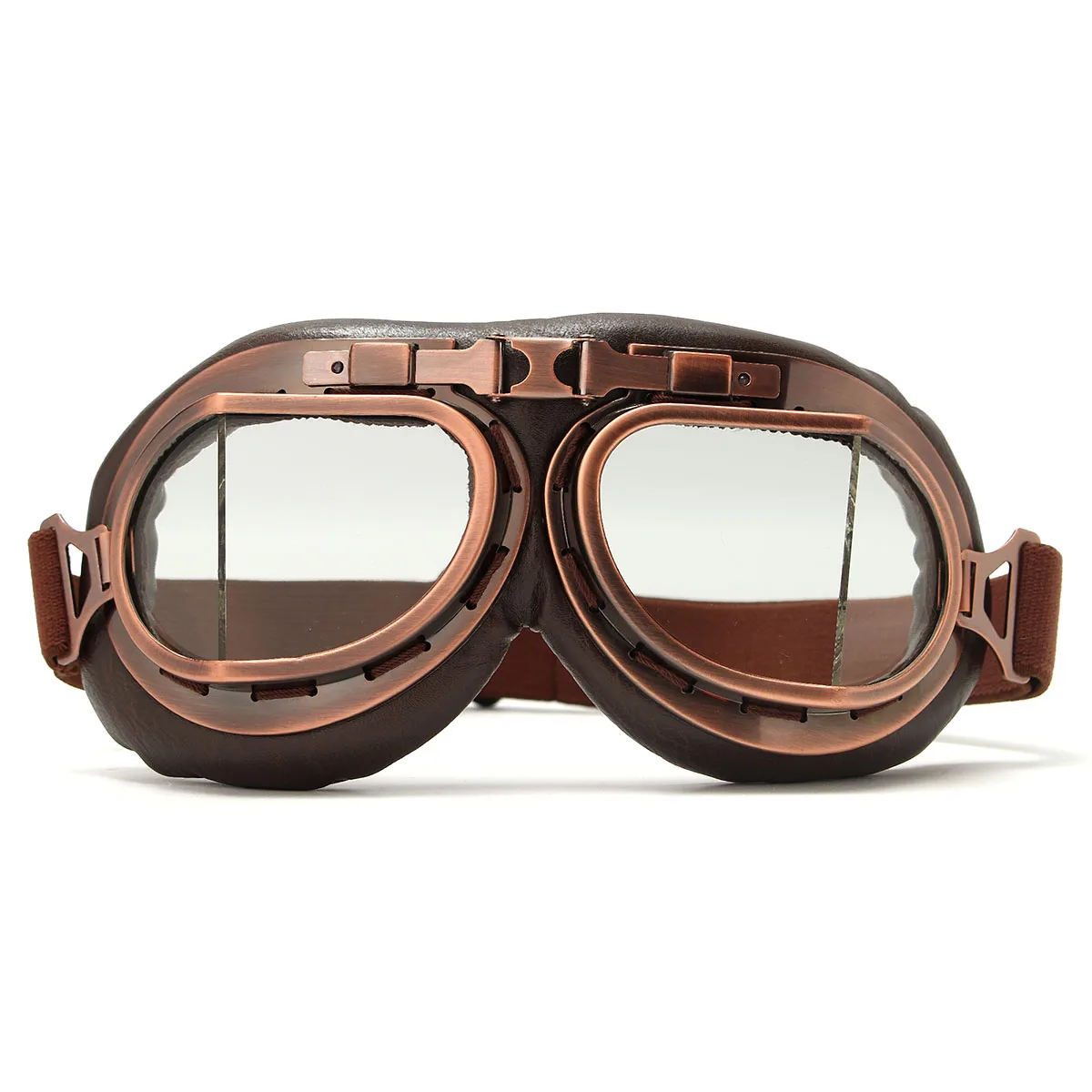 Универсальные Ретро Винтажные защитные очки для мотоциклистов очки для полузащитного/открытого лица шлем - Цвет: Прозрачный